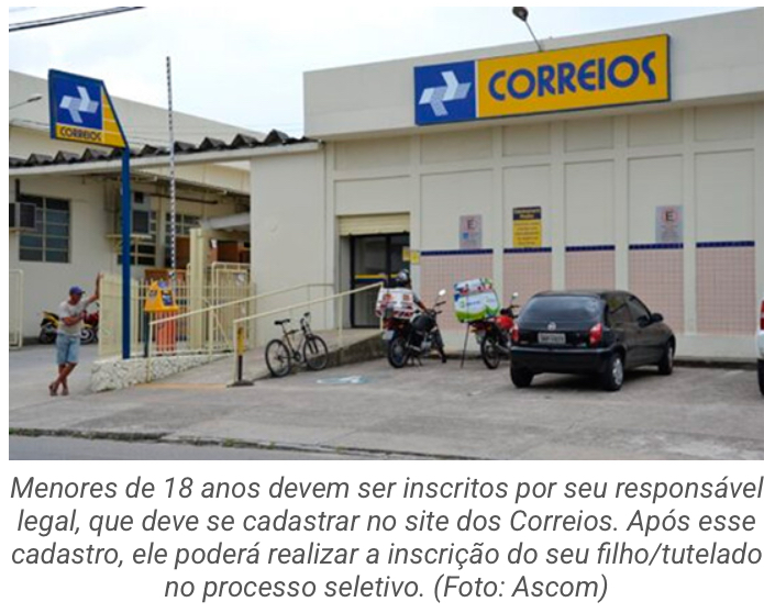 Prorrogadas as inscrições do programa Jovem Aprendiz dos Correios 2026